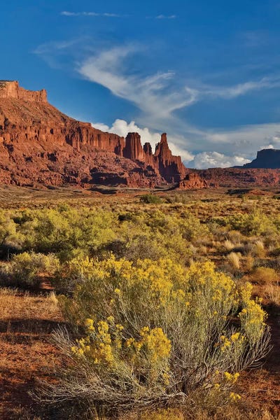 Darrell Gulin: Fisher Towers, Utah in evening light by Darrell Gulin