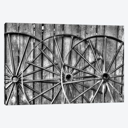 Wooden fence and old wagon wheels, Charleston, South Carolina Canvas Print #DGU69} by Darrell Gulin Canvas Art Print
