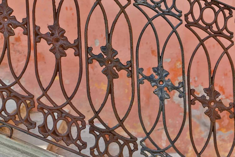 Guanajuato in Central Mexico. Buildings with fancy ironwork