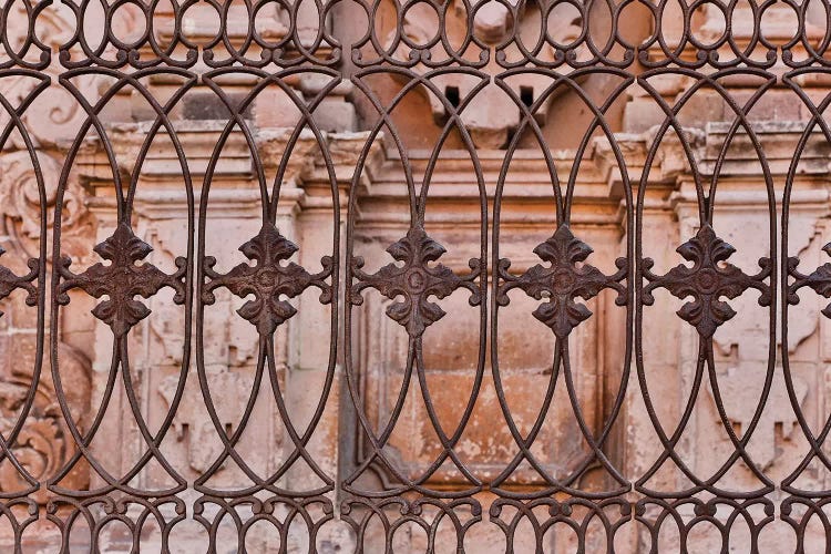 Guanajuato in Central Mexico. Buildings with fancy ironwork