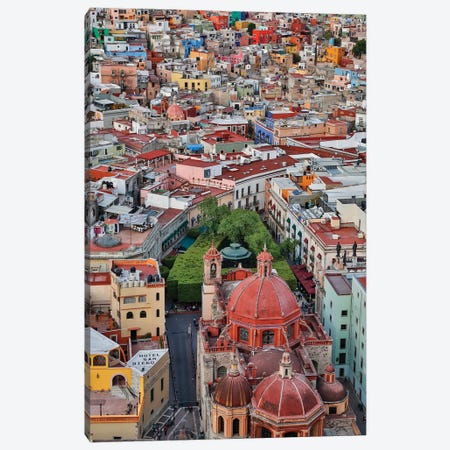 Guanajuato in Central Mexico. City overview in evening light with colorful buildings Canvas Print #DGU74} by Darrell Gulin Art Print