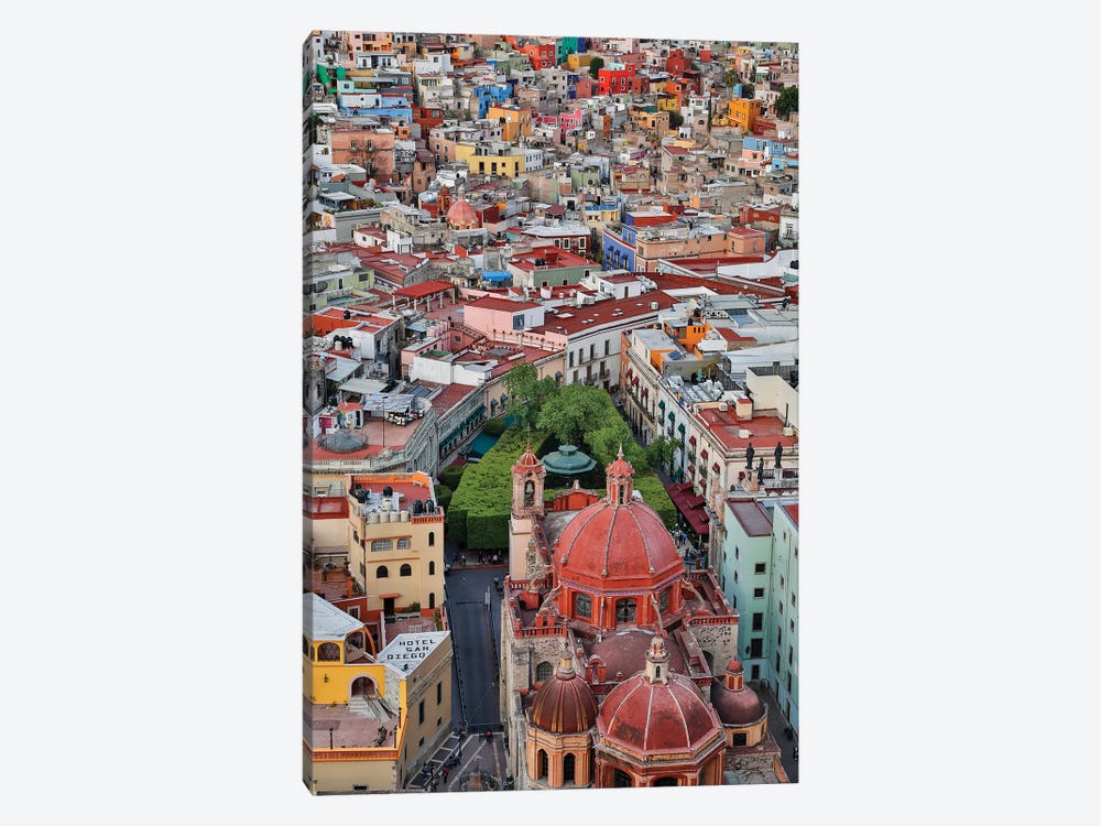Guanajuato in Central Mexico. City overview in evening light with colorful buildings by Darrell Gulin 1-piece Canvas Print