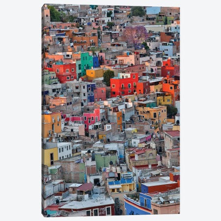 Guanajuato in Central Mexico. City overview in evening light with colorful buildings Canvas Print #DGU75} by Darrell Gulin Canvas Print