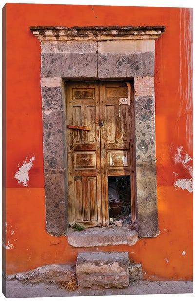 San Miguel De Allende, Mexico. Colorful buildings and doorways Canvas Art Print - Latin Décor