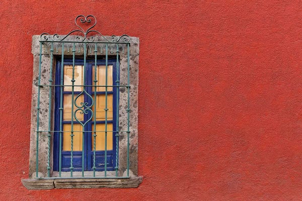 Mexico: Colorful buildings and windows V, San Miguel De Allende, Mexico. by Darrell Gulin