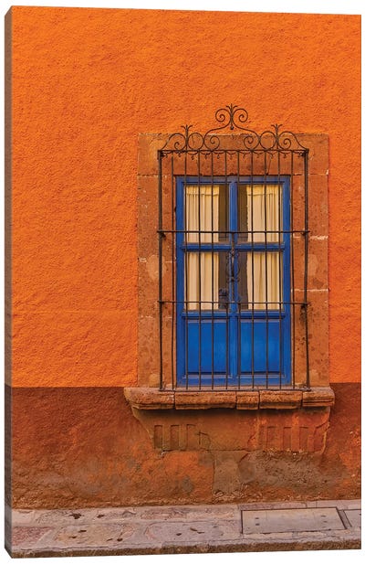 San Miguel De Allende, Mexico. Colorful buildings and windows Canvas Art Print - Latin Décor