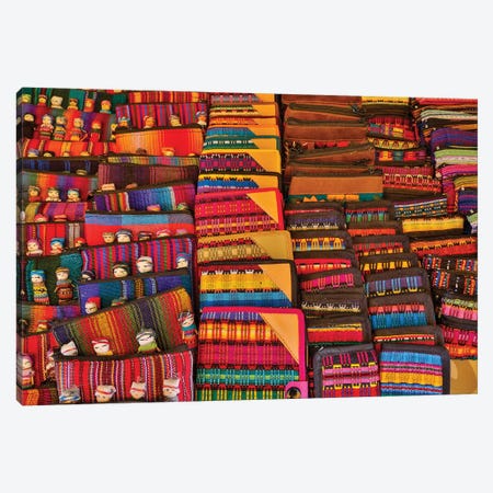 San Miguel De Allende, Mexico. Colorful cloth on display for sale Canvas Print #DGU95} by Darrell Gulin Canvas Art Print