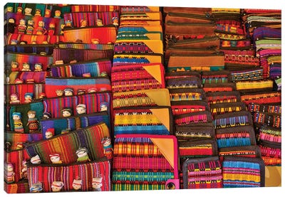 San Miguel De Allende, Mexico. Colorful cloth on display for sale Canvas Art Print - Darrell Gulin