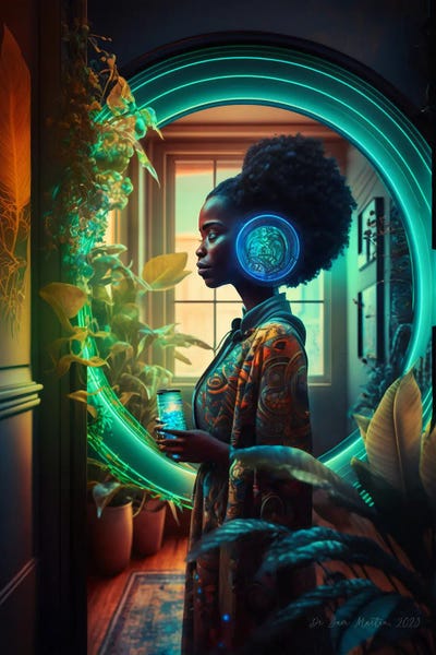 Afrofuturism: Time Travelling Botanist II by Digital Wild Art
