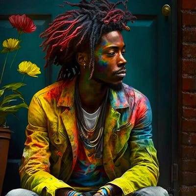 Young Man On Doorstep I by Digital Wild Art canvas print