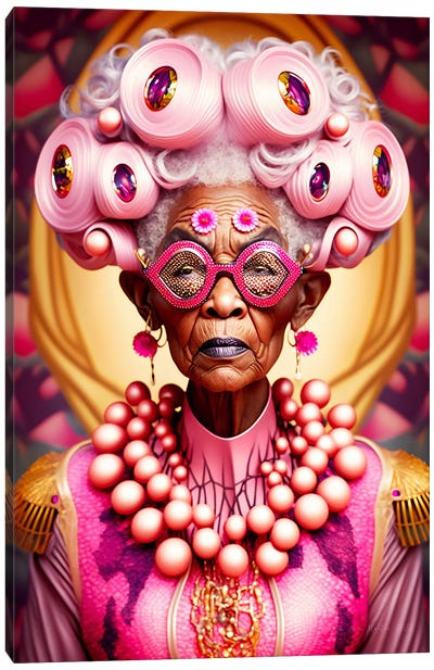 Afrofuturist Grandma - Mushrooms Canvas Art Print - Mushroom Art
