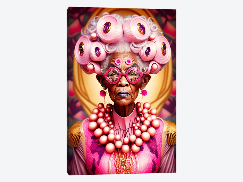 Afrofuturist Grandma - Mushrooms by Digital Wild Art 1-piece Canvas Print