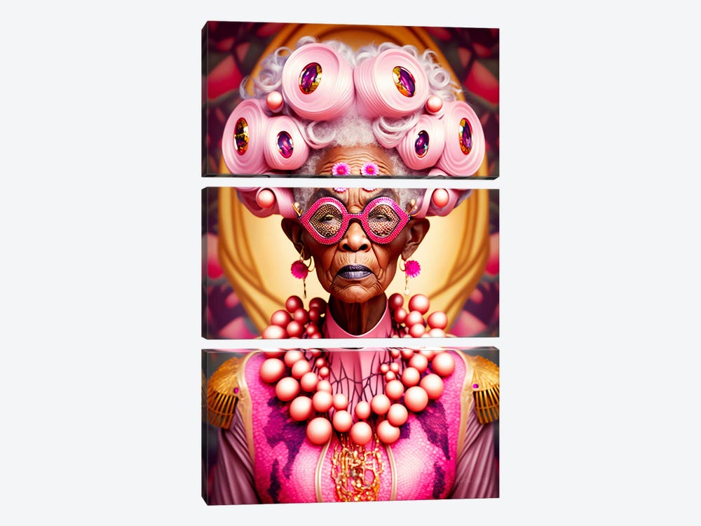 Afrofuturist Grandma - Mushrooms by Digital Wild Art 3-piece Art Print