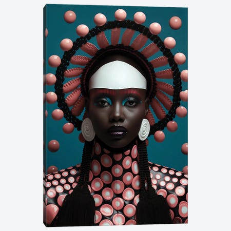 African High Fashion - Circles - III Canvas Print #DGW128} by Digital Wild Art Canvas Wall Art