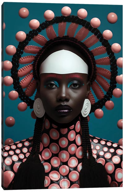 African High Fashion - Circles - III Canvas Art Print - Digital Wild Art