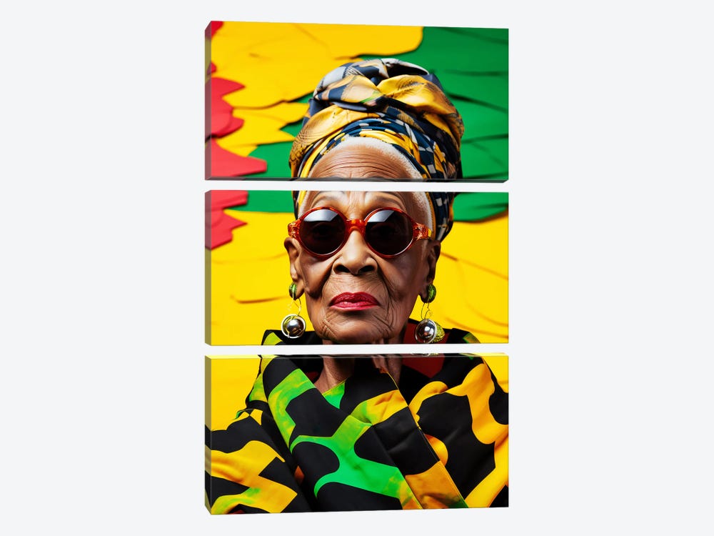 African Caribbean Queen I by Digital Wild Art 3-piece Canvas Artwork