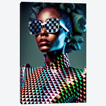 Afrofuturist African Pixel Fashion I Canvas Print #DGW22} by Digital Wild Art Canvas Art Print