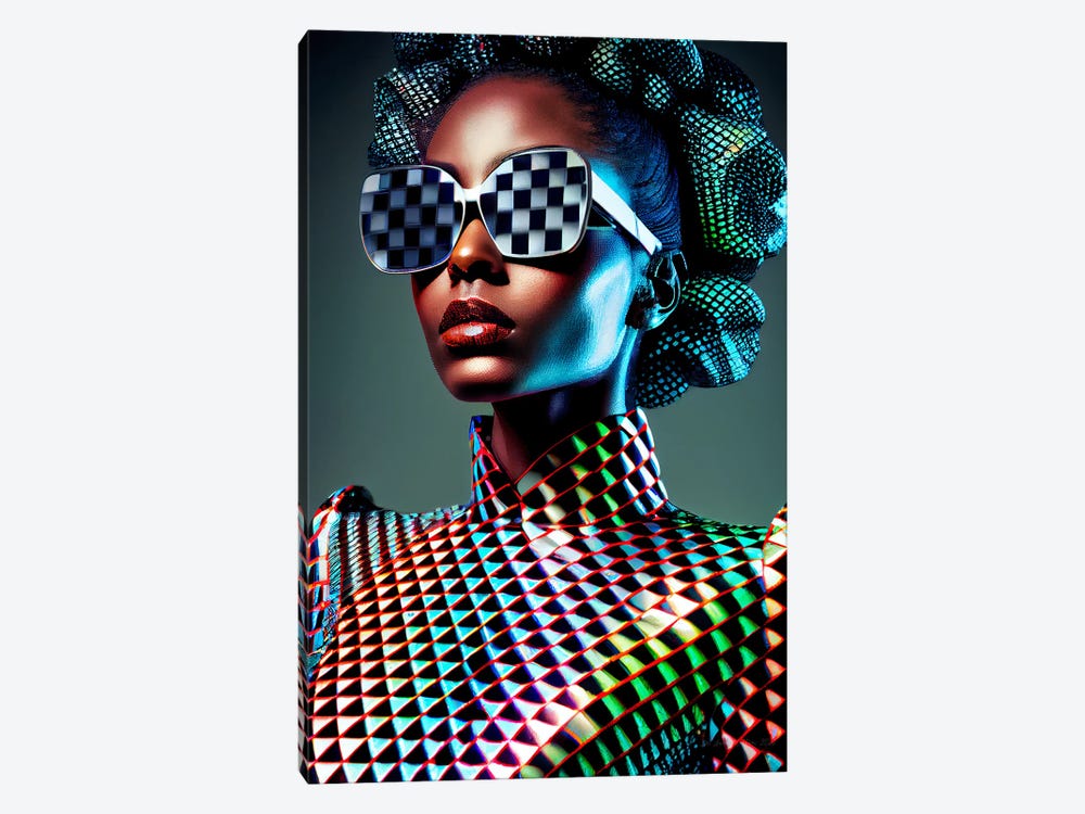 Afrofuturist African Pixel Fashion I by Digital Wild Art 1-piece Art Print