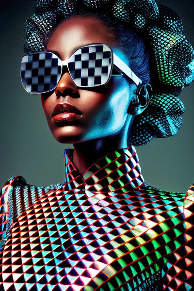 Afrofuturism: Afrofuturist African Pixel Fashion I by Digital Wild Art