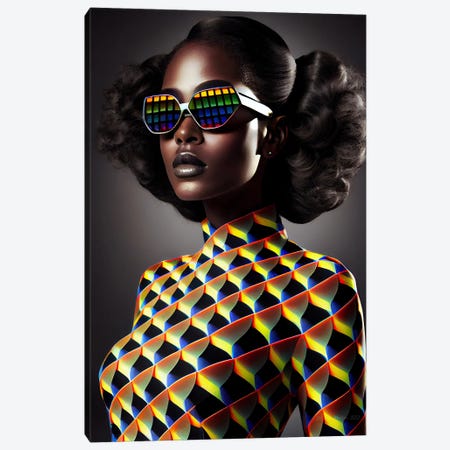 Afrofuturist African Pixel Fashion II Canvas Print #DGW23} by Digital Wild Art Art Print