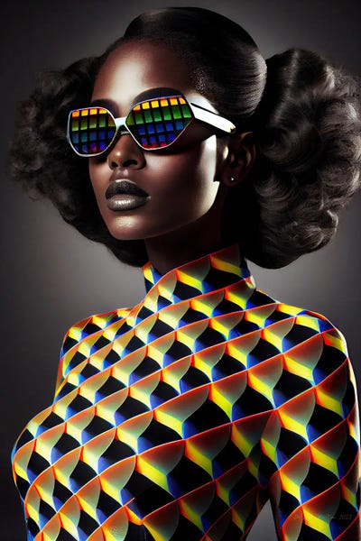 Afrofuturism: Afrofuturist African Pixel Fashion II by Digital Wild Art