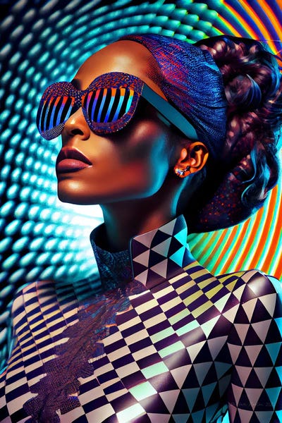 Afrofuturism: Afrofuturist African Pixel Fashion III by Digital Wild Art