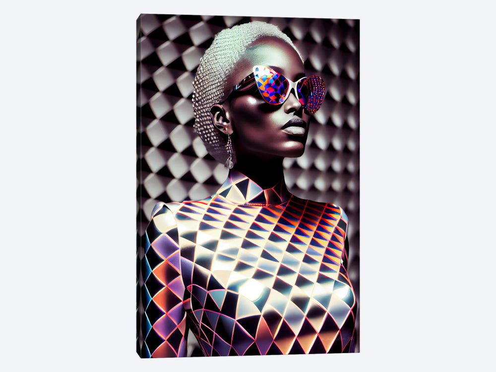 Afrofuturist African Pixel Fashion VI by Digital Wild Art 1-piece Canvas Wall Art