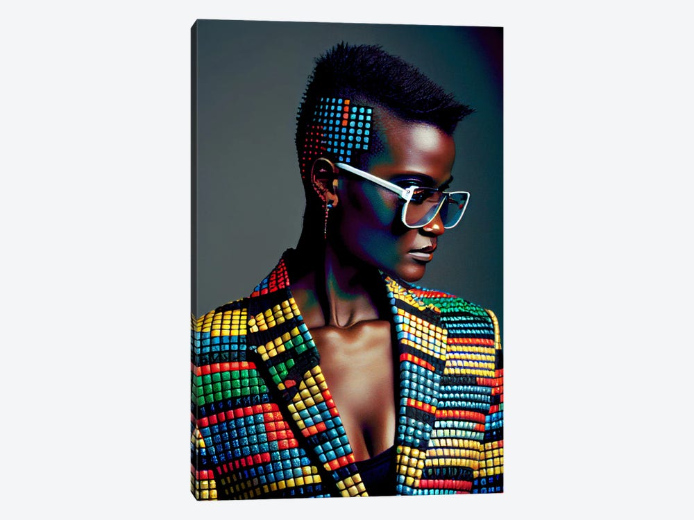 Afrofuturist African Pixel Fashion VII by Digital Wild Art 1-piece Art Print