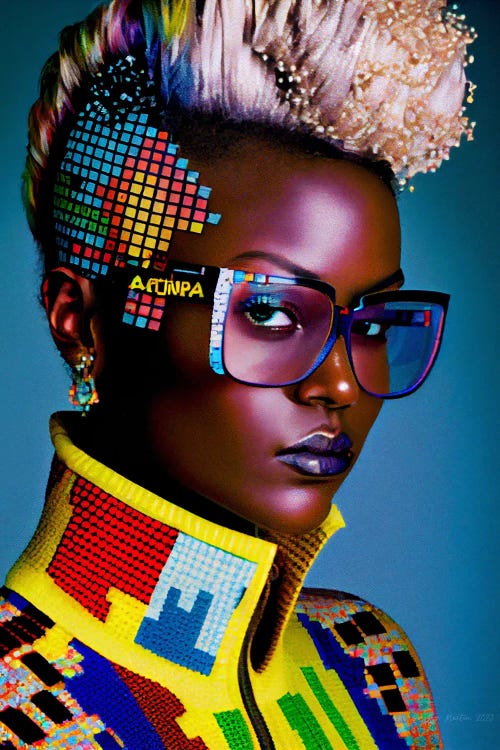 Afrofuturist African Pixel Fashion IX