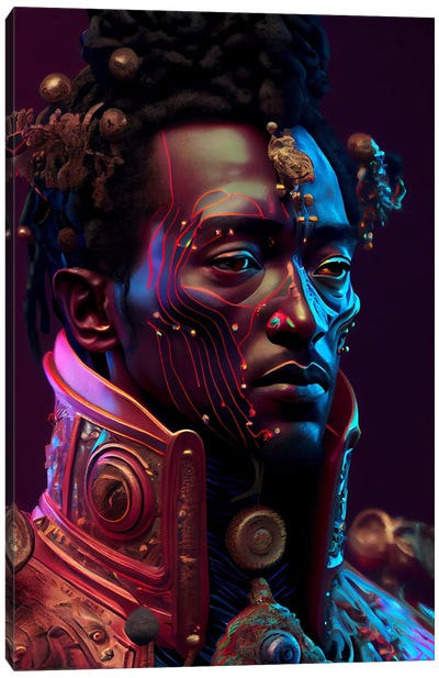 Afrofuturist African Royalty King I Canvas Art Print - Afrofuturism