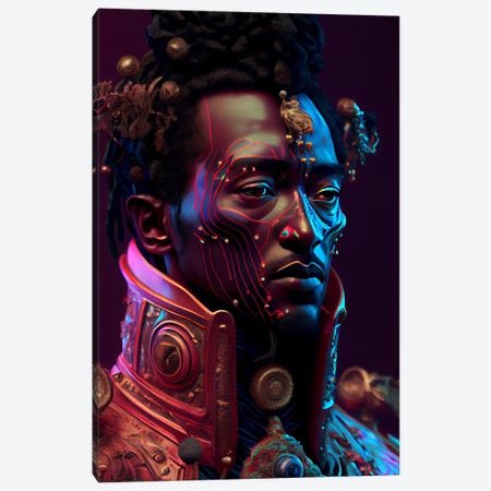Afrofuturist African Royalty King I Canvas Print #DGW30} by Digital Wild Art Canvas Art