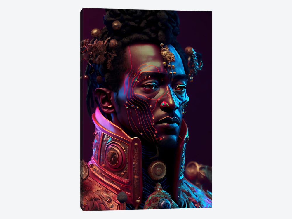 Afrofuturist African Royalty King I by Digital Wild Art 1-piece Canvas Artwork