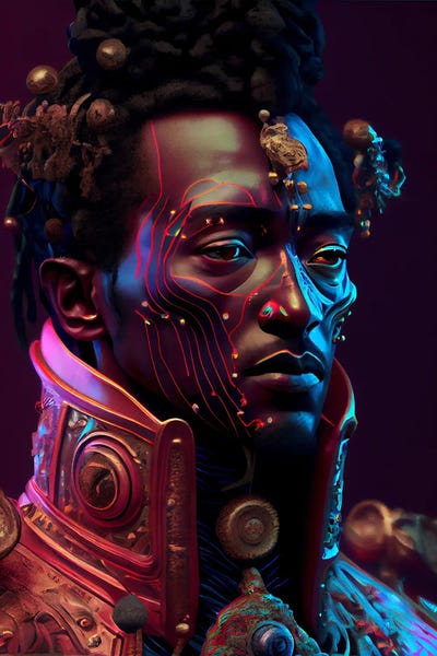 Otherworldly Opulence: Afrofuturist African Royalty King I by Digital Wild Art