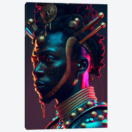 Afrofuturist African Royalty King II Canvas Print #DGW31} by Digital Wild Art Canvas Artwork