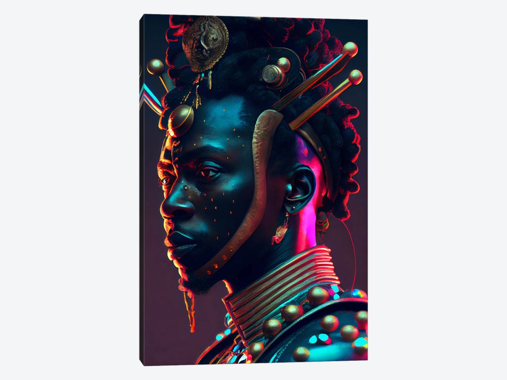 Afrofuturist African Royalty King II by Digital Wild Art 1-piece Art Print