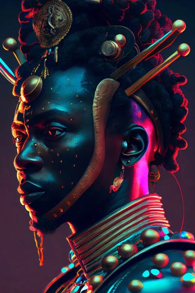 Otherworldly Opulence: Afrofuturist African Royalty King II by Digital Wild Art