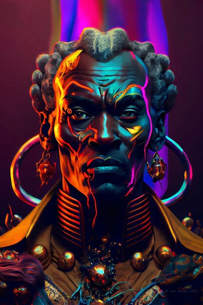 Afrofuturism: Afrofuturist African Royalty Man I by Digital Wild Art