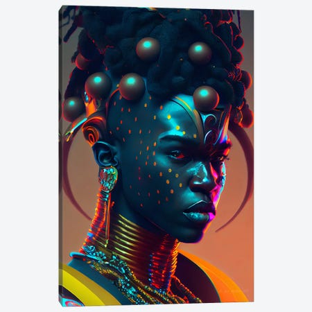 Afrofuturist African Royalty Prince I Canvas Print #DGW33} by Digital Wild Art Canvas Artwork