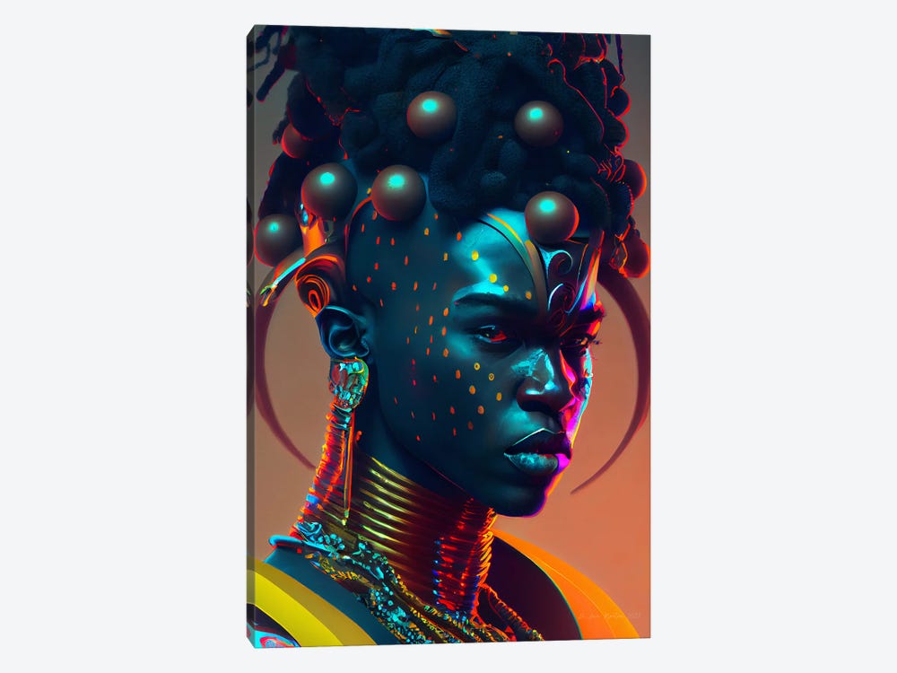 Afrofuturist African Royalty Prince I by Digital Wild Art 1-piece Canvas Art Print