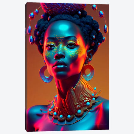 Afrofuturist African Royalty Queen I Canvas Print #DGW34} by Digital Wild Art Art Print