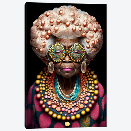 Afrofuturist Grandma I Canvas Print #DGW3} by Digital Wild Art Art Print