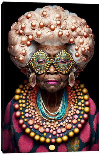 Afrofuturist Grandma I Canvas Art Print - Otherworldly Opulence