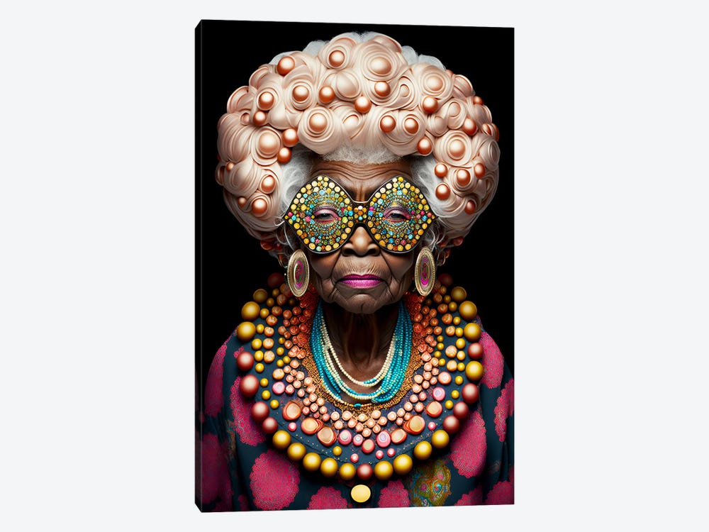 Afrofuturist Grandma I by Digital Wild Art 1-piece Canvas Artwork