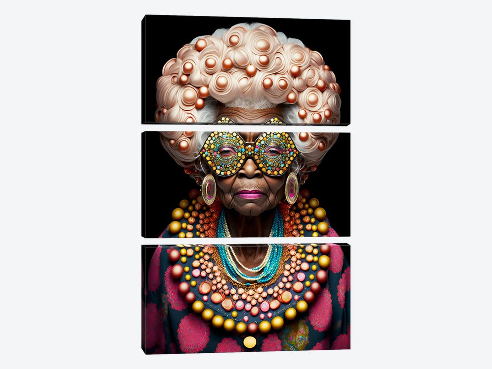 Afrofuturist Grandma I by Digital Wild Art 3-piece Canvas Artwork