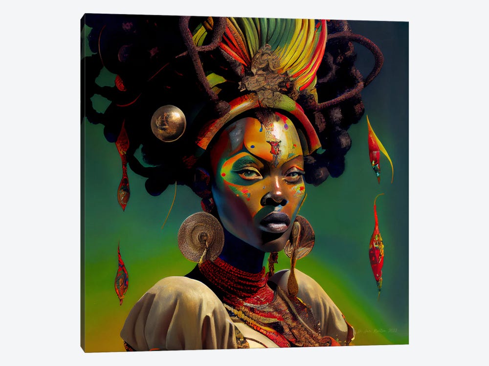 Afrofuturist African Royalty Woman I by Digital Wild Art 1-piece Canvas Print