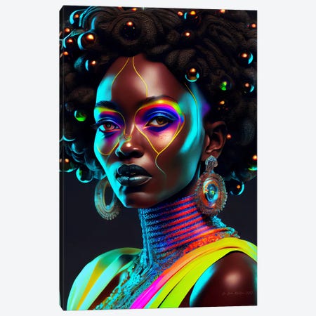 Afrofuturist African Royalty Woman II Canvas Print #DGW41} by Digital Wild Art Art Print