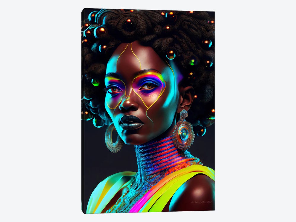 Afrofuturist African Royalty Woman II by Digital Wild Art 1-piece Canvas Art