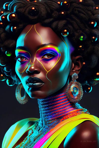 Afrofuturism: Afrofuturist African Royalty Woman II by Digital Wild Art