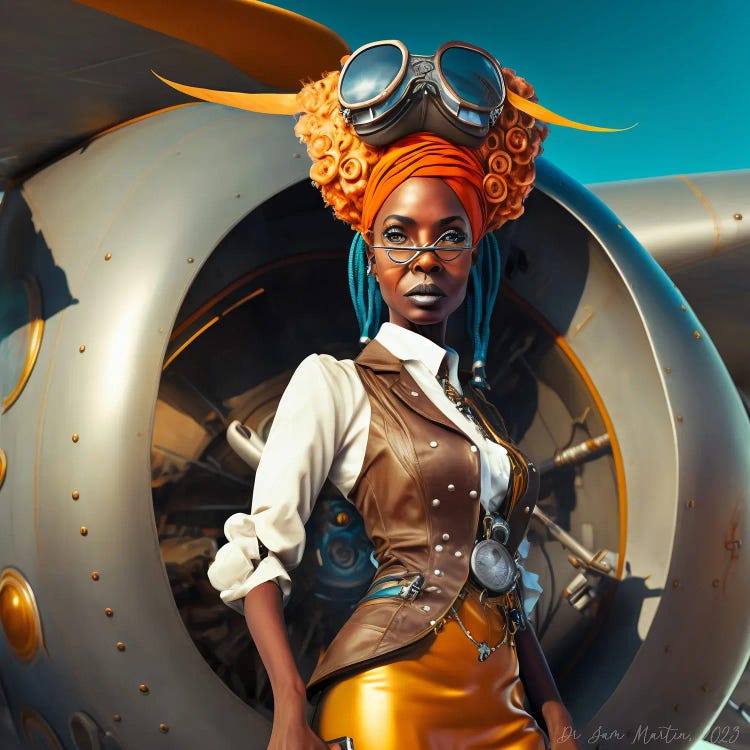 Afrofuturist African Woman Pilot II