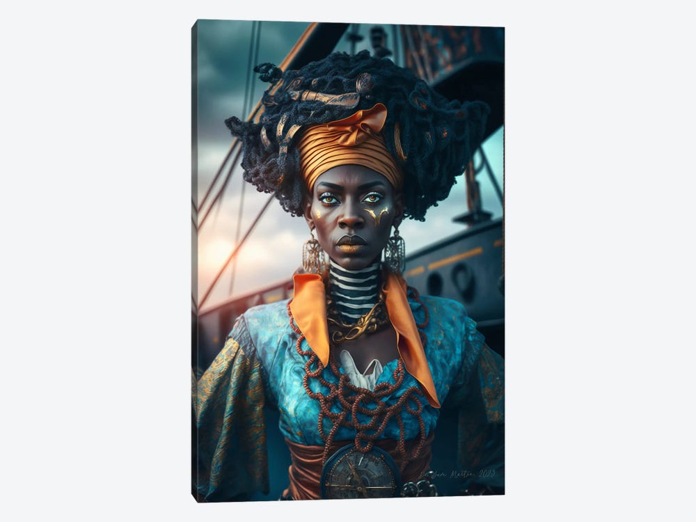 Afrofuturist African Woman Pirate III by Digital Wild Art 1-piece Canvas Wall Art